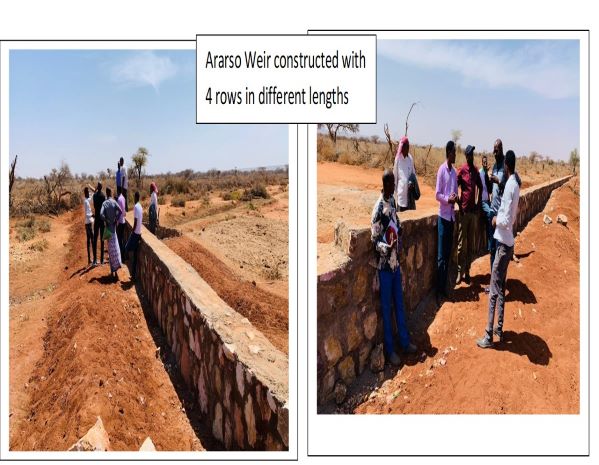 Ararso Weir Constructed with 4 rows in different length